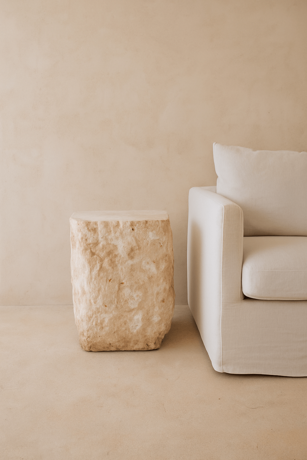 Tabouret/table en pierre brute